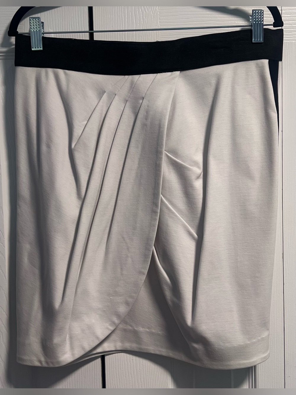 Cynthia Steffe White Tulip Skirt with Black Waistband
